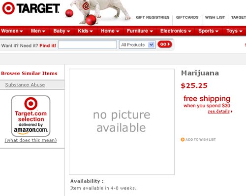 Target Sell Marijuana