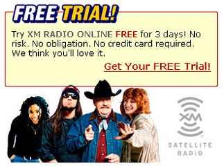 Free 3 Day XM Satellite Radio Trial