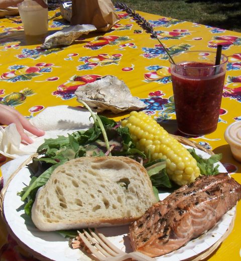 Lavender Infused Salmon and Lavender Margarita