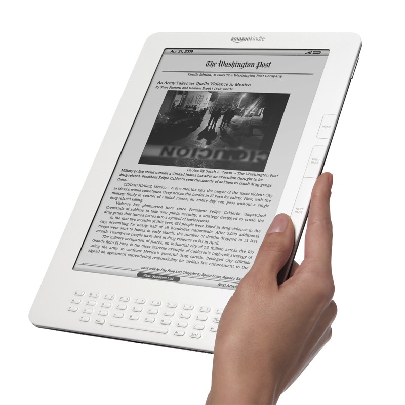 Kindle DX being held