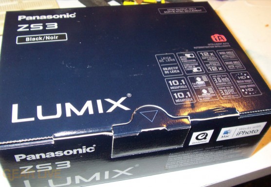 Panasonic Lumix ZS3 box top