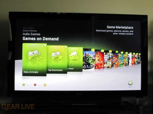 Xbox 360 Dashboard Games on Demand