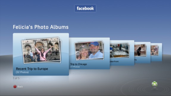 Facebook Xbox 360 Photo Albums