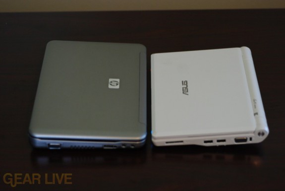 HP Mini-Note and Eee PC from above