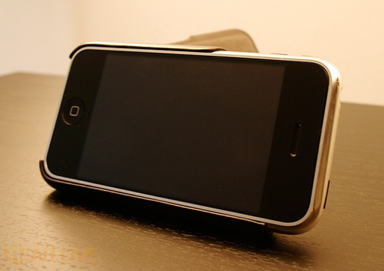iPhone in Vaja iVolution Case Propped Up