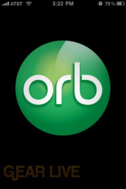 OrbLive Launch Screen on iPhone