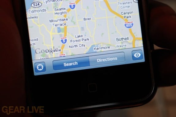 iPhone 1.1.3 Firmware: New Google Maps Menu