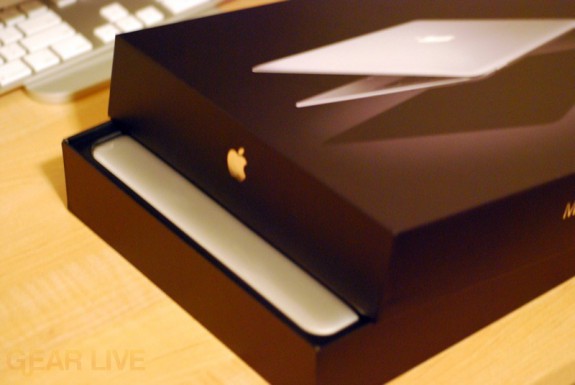 MacBook Air peeking out