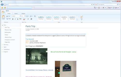 Microsoft Office Online OneNote