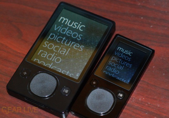 Zune 120 and Zune 16 powered on