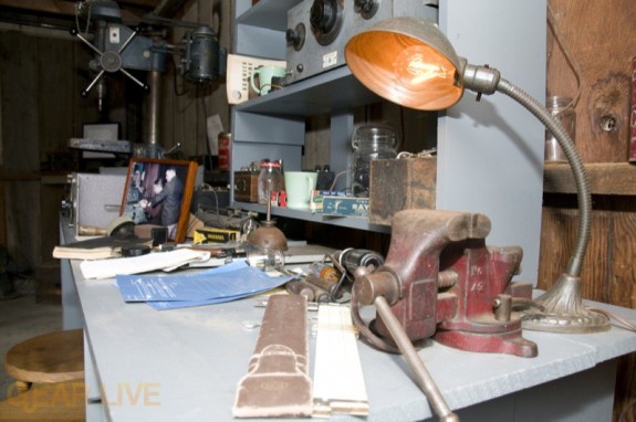 Desk inside HP Garage