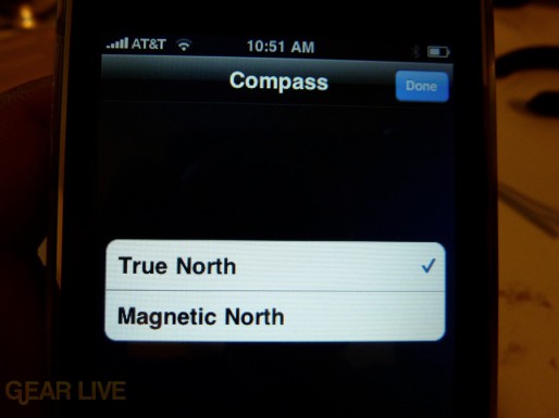 iPhone 3G S Apps: Compass True or Magnetic North