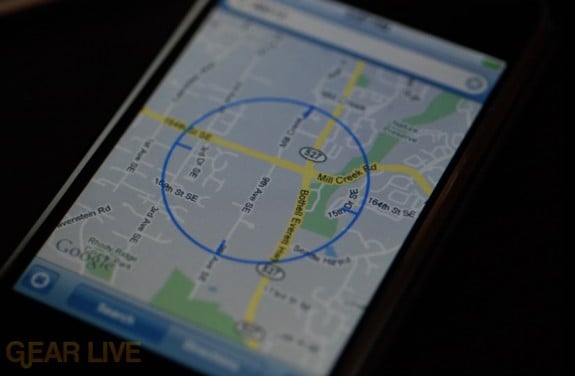 iPhone 1.1.3 Firmware: Google Maps Locate Me Feature