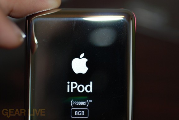 Back of 3rd Gen. (PRODUCT) RED iPod nano