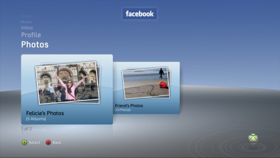 Facebook Friend Photos on Xbox 360