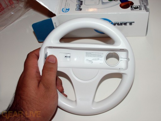 Wii Wheel being held