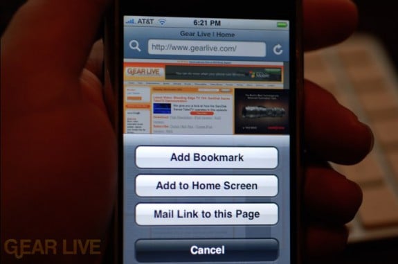 iPhone 1.1.3 Firmware: New Bookmarks Menu