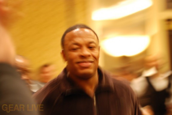 Dr. Dre heading to stage to show off Beats Headphones