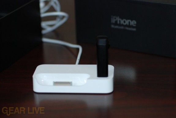 iPhone Bluetooth Headset in dock