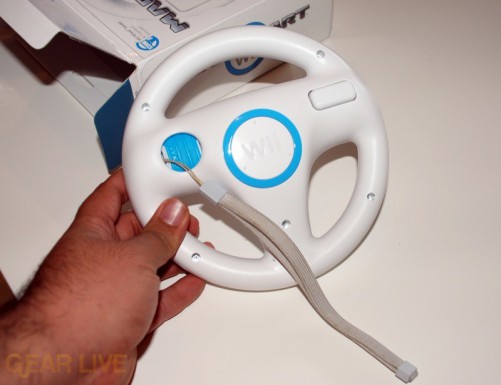 Wii Wheel rear view with Wiimote