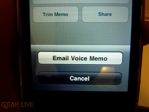 iPhone 3G S Apps: Voice Memos Email