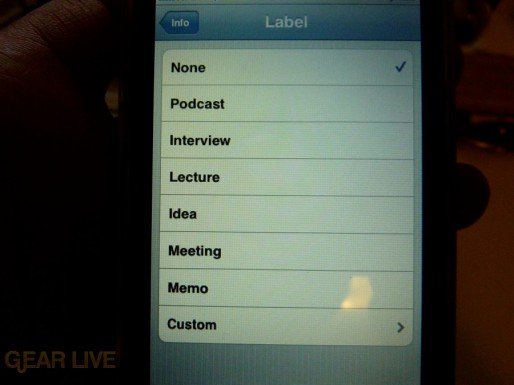 iPhone 3G S Apps: Voice Memo Labels