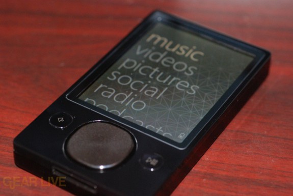 Zune 120: Menu screen