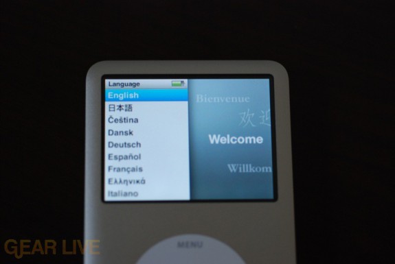 iPod classic Welcome Screen