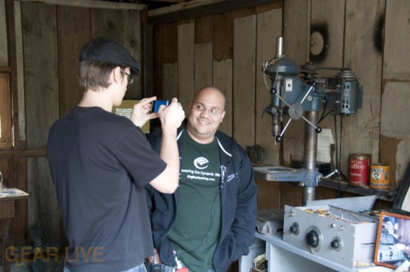 Jesse and Andru enjoying the HP Garage