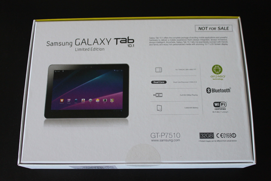Samsung Galaxy Tab 10.1 box back