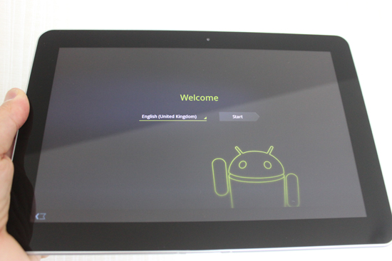 Samsung Galaxy Tab 10.1 powered on