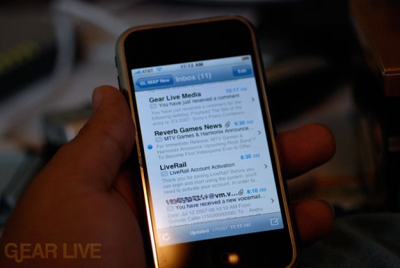 iPhone Email Interface