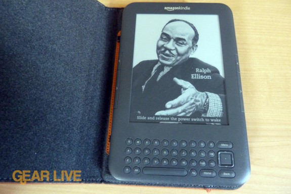 Kindle 3 in the Lighted Leather Cover