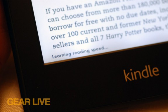 Kindle Paperwhite read speed