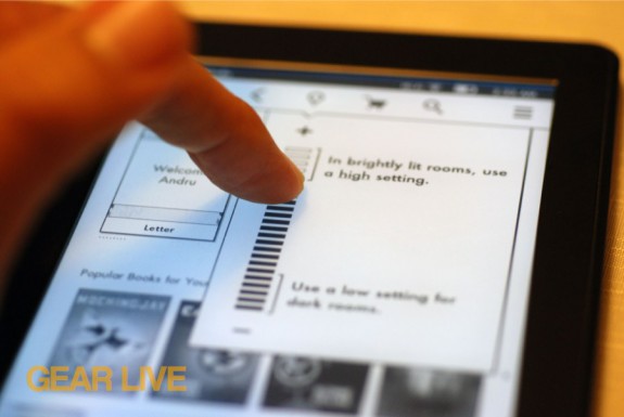 Kindle Paperwhite brightness settings