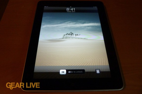iPad screen powered on