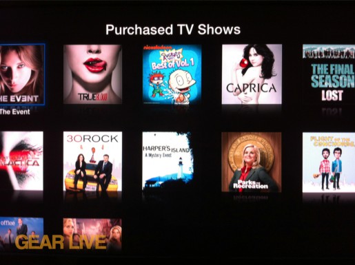 Apple TV Purchased TV Shows Section