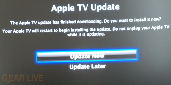 Confirming Apple TV Update