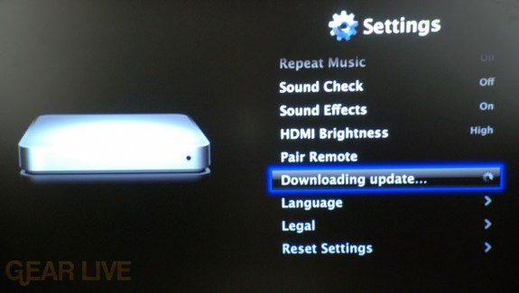 Apple TV Downloading Update