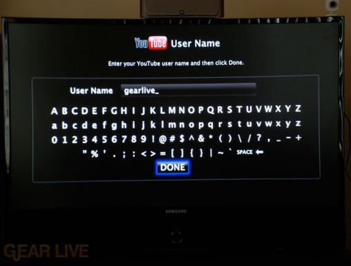 YouTube User Name on Apple TV