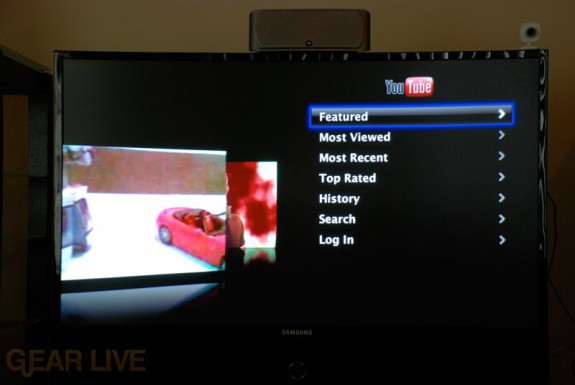 Apple TV YouTube Menu Item