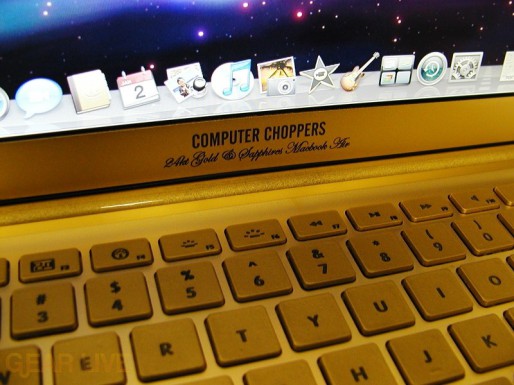 Computer Choppers logo on 24k gold Macbook Air