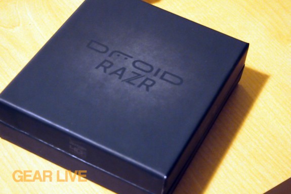 Droid RAZR box sleeve removed