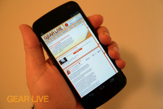 Galaxy Nexus web browser