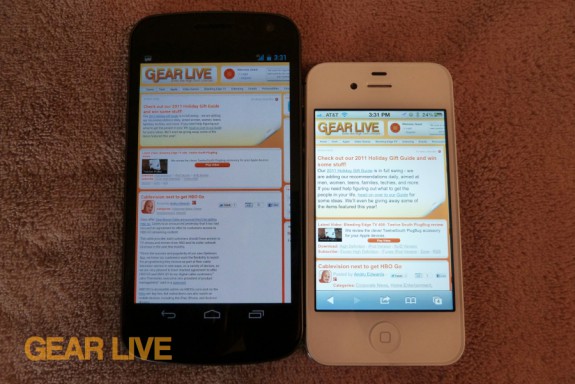 Galaxy Nexus vs iPhone 4S