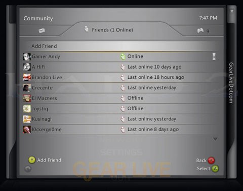 Games for Windows LIVE Guide: Friends List