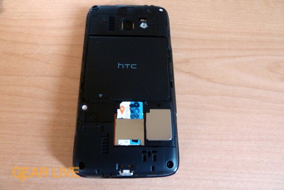 HTC Surround battery cover removed