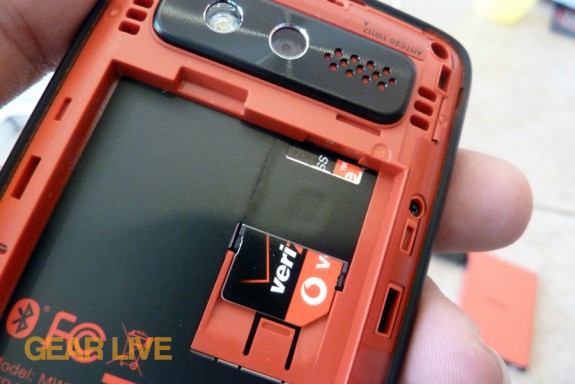 HTC Trophy battery compartment