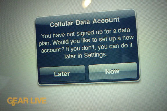 iPad 3G Cellular Data Account notification - iPad 3G | Image Gallery