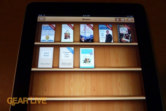 iPad apps: iBooks shelf